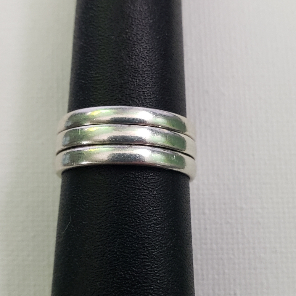 Sterling Silver Triple Band Ring Sz 8